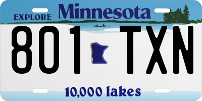 MN license plate 801TXN
