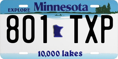 MN license plate 801TXP