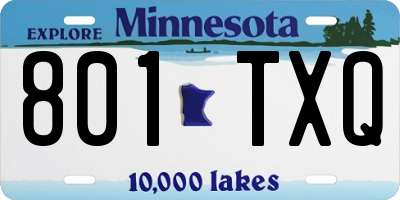 MN license plate 801TXQ