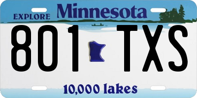 MN license plate 801TXS