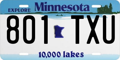 MN license plate 801TXU