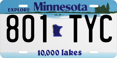 MN license plate 801TYC