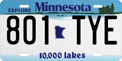 MN license plate 801TYE