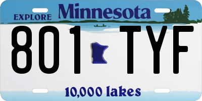 MN license plate 801TYF