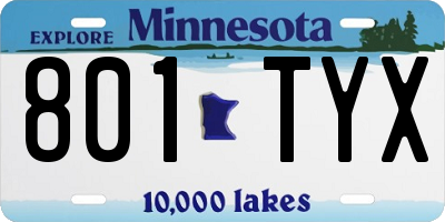 MN license plate 801TYX