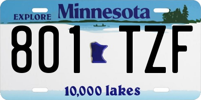 MN license plate 801TZF