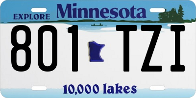 MN license plate 801TZI