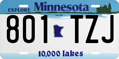 MN license plate 801TZJ