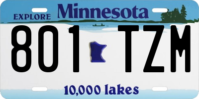 MN license plate 801TZM