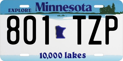 MN license plate 801TZP