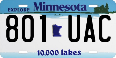 MN license plate 801UAC