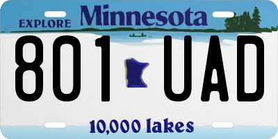 MN license plate 801UAD