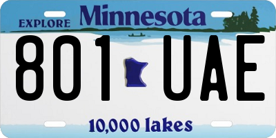 MN license plate 801UAE