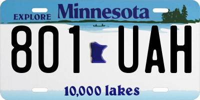 MN license plate 801UAH