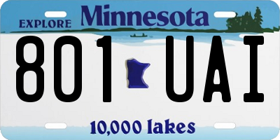 MN license plate 801UAI