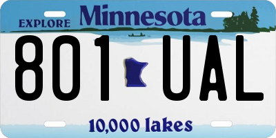 MN license plate 801UAL
