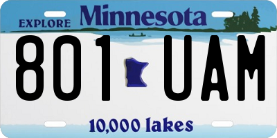 MN license plate 801UAM