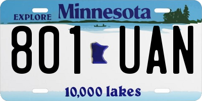 MN license plate 801UAN