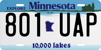 MN license plate 801UAP