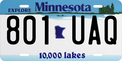 MN license plate 801UAQ