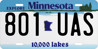 MN license plate 801UAS