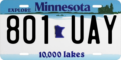 MN license plate 801UAY
