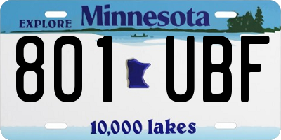 MN license plate 801UBF