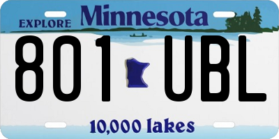 MN license plate 801UBL