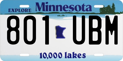 MN license plate 801UBM