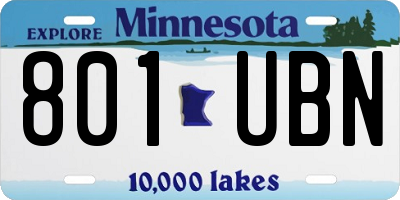 MN license plate 801UBN