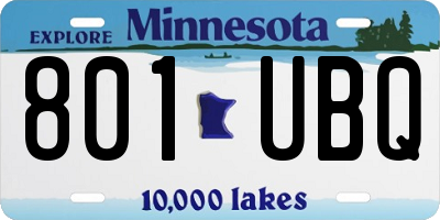 MN license plate 801UBQ