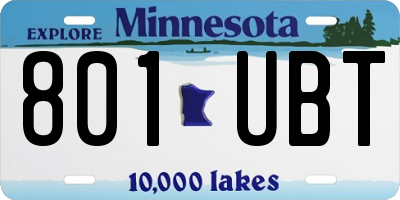 MN license plate 801UBT