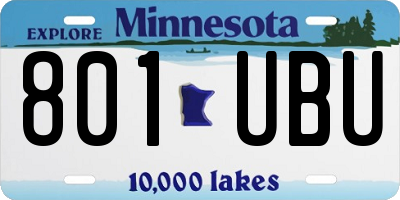 MN license plate 801UBU