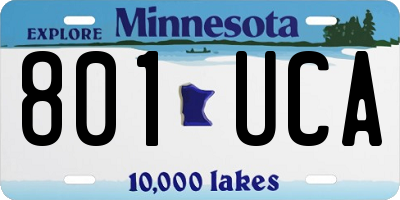 MN license plate 801UCA
