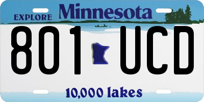 MN license plate 801UCD