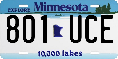 MN license plate 801UCE