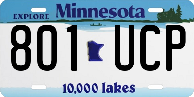 MN license plate 801UCP