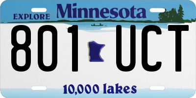 MN license plate 801UCT