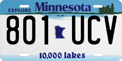 MN license plate 801UCV