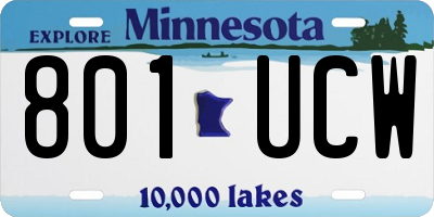 MN license plate 801UCW