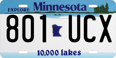 MN license plate 801UCX