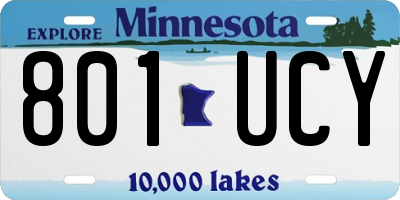 MN license plate 801UCY