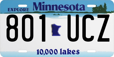 MN license plate 801UCZ