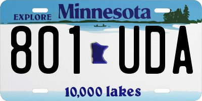 MN license plate 801UDA