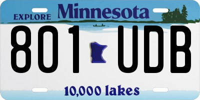 MN license plate 801UDB