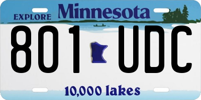 MN license plate 801UDC
