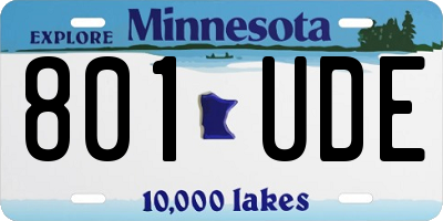 MN license plate 801UDE