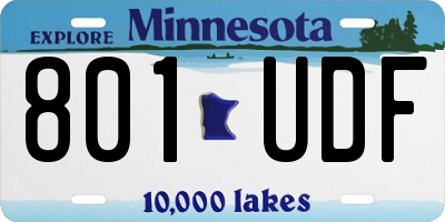 MN license plate 801UDF