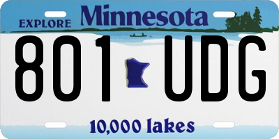 MN license plate 801UDG