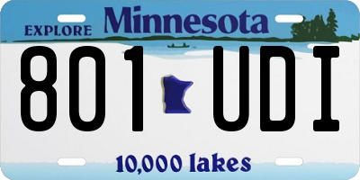 MN license plate 801UDI
